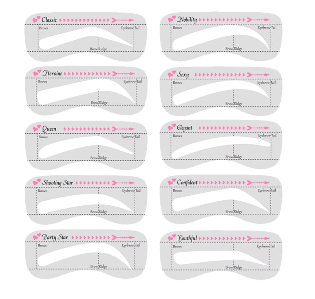 Glam EyeBrow 10 Look Stencil Set